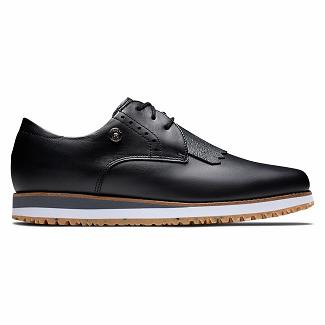 Women's Footjoy Sport Retro Spikeless Golf Shoes Black NZ-244507